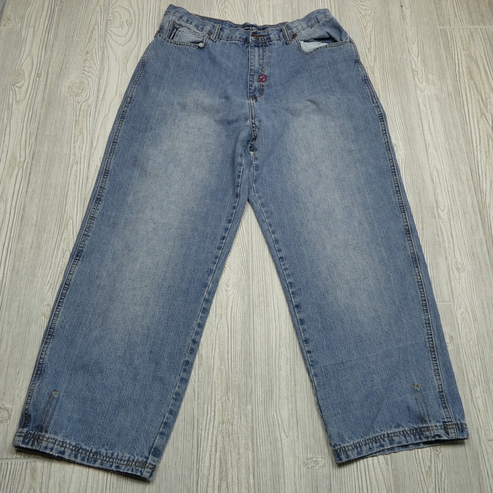 VINTAGE‎ Brooklyn Xpress Jeans Size 34x29 (Tag 38x32) Blue Wide Leg Grunge Skate